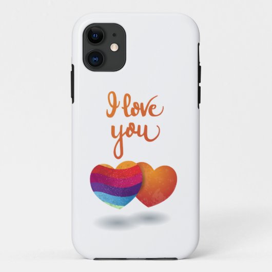 Coques Case-Mate iPhone Je t'aime avec un couple de coeurs (Dos)