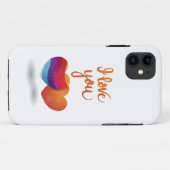 Coques Case-Mate iPhone Je t'aime avec un couple de coeurs (Dos (Horizontal))
