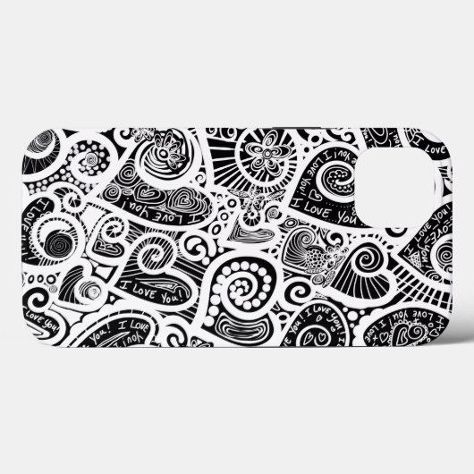 Coques Case-Mate iPhone Je T'Aime Design D'Art Abstrait Scratch (Verso (horizontal))