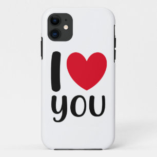 Case-Mate iPhone Case Je t'aime Typographie Coeur Rouge Noir Saint Valen