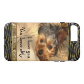 Coques Case-Mate iPhone Je t'aime Yorkie (Dos (Horizontal))