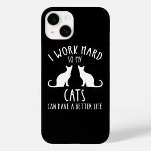Coque Pour iPhone 14 Je Travaille Dur Pour Que Mes Chats Puissent Avoir