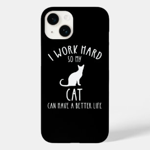 Coque Pour iPhone 14 Je Travaille Dur Pour Que Mon Chat Ait Une Meilleu
