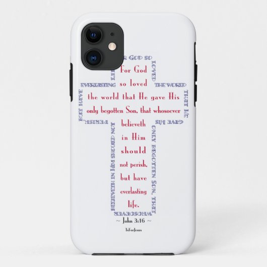 Coques Case-Mate iPhone Jean 3:16 Croix Rouge, Blanche et Bleue (Dos)