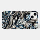 Coques Case-Mate iPhone Jean à strass et gemmes Denim & Diamonds  (Verso (horizontal))