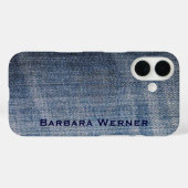Coques Case-Mate iPhone jean bleu personnalisé (Verso (horizontal))