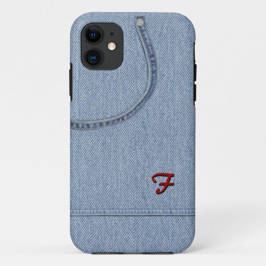 Coques Case-Mate iPhone Jeans avec initial (Dos)