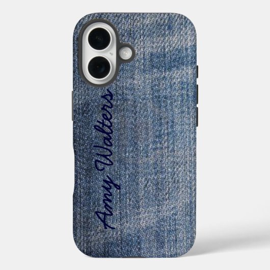 Coques Case-Mate iPhone Jeans Denim bleu personnalisés (Verso)