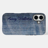 Coques Case-Mate iPhone Jeans Denim bleu personnalisés (Verso (horizontal))