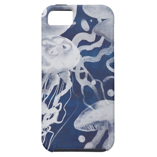 Coques Case-Mate iPhone Jellyfish sur Arrière - plan de la Marine (Dos)