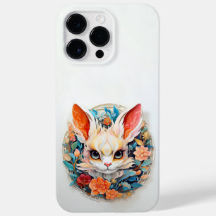 Coque Pour Pour iPhone 14 Pro Max Jerboa mignon avec fleurs Papier coupé