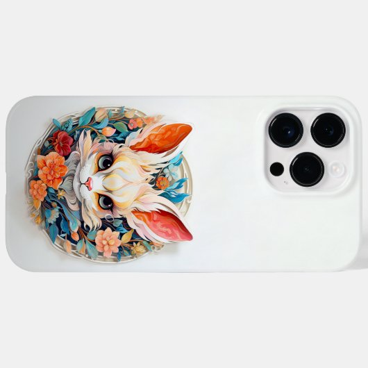 Coques Case-Mate iPhone Jerboa mignon avec fleurs Papier coupé (Verso (horizontal))