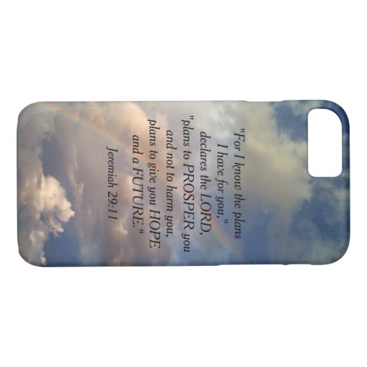Coques Case-Mate iPhone Jeremiah 29:11 Arc-en-ciel (Dos (Horizontal))