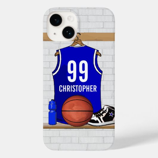 Coques Case-Mate iPhone Jersey Blue and White Basketball (Verso)