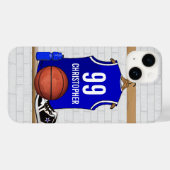 Coques Case-Mate iPhone Jersey Blue and White Basketball (Verso (horizontal))