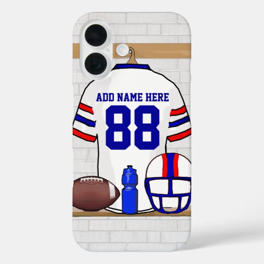 Coques Case-Mate iPhone Jersey de football blanc rouge (Verso)