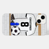 Coques Case-Mate iPhone Jersey de football noir blanc personnalisé (Verso (horizontal))