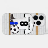 Coques Case-Mate iPhone Jersey de football noir blanc personnalisé (Verso (horizontal))