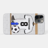 Coques Case-Mate iPhone Jersey de football noir blanc personnalisé (Dos (Horizontal))