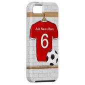 Coques Case-Mate iPhone Jersey de football rouge et blanc personnalisé (Dos/Droit)