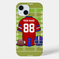 Jersey de football rouge et bleu sur le terrain