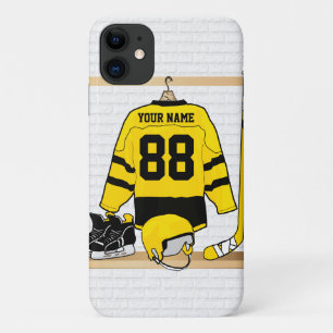 Case-Mate iPhone Case Jersey de hockey sur glace jaune et noir personnal