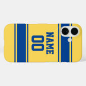 Coques Case-Mate iPhone Jersey Style Jaune et Bleu Personnalisé Fille (Verso (horizontal))