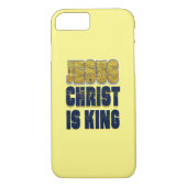 Coques Case-Mate iPhone Jésus Christ est roi jaune (Dos)
