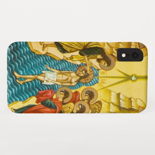 Coques Case-Mate iPhone Jésus Christ prenant le baptême icône russe (Dos (Horizontal))