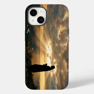 Coque Pour iPhone 14 Jesus Christ Silhouette Holy Light Sunset Case
