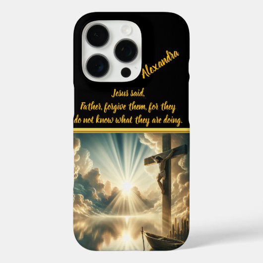 Coques Case-Mate iPhone Jésus Crucifixion au-dessus des eaux de réflexion (Verso)