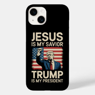 Coque Pour iPhone 14 Jésus est mon sauveur Trump est mon président 47 U