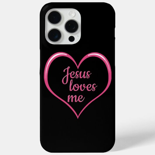 Coques Case-Mate iPhone JÉSUS M'AIME dans Cœur (Verso)