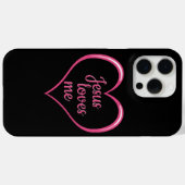 Coques Case-Mate iPhone JÉSUS M'AIME dans Cœur (Verso (horizontal))