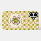 Coques Case-Mate iPhone Jésus t'aime Pink Green Cercles Motif (Verso (horizontal))