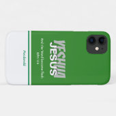 Coques Case-Mate iPhone JESUS YESHUA Écriture Personnalisée VERT (Dos (Horizontal))