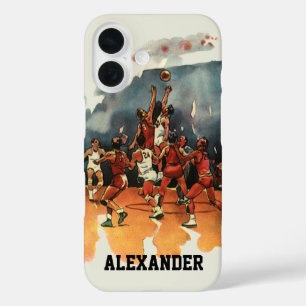 Coques iPhone 16 Jeu De Basketball vintage, Joueurs De Basketball