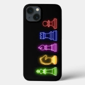 Coques Case-Mate iPhone Jeu d'échecs Neon Lumières Noir (Verso)