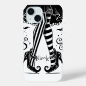 Coques Case-Mate iPhone Jeu d'Halloween blanc et noir (Verso)