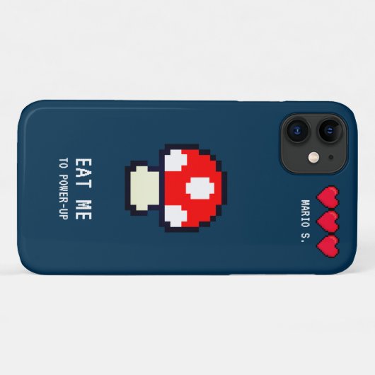 Coques Case-Mate iPhone Jeu d'ordinateur rétro 8 bits - Magic Mushroom (Dos (Horizontal))