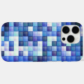 Coques Case-Mate iPhone Jeu vidéo Pixels Carré bleu Motif (Verso (horizontal))