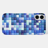 Coques Case-Mate iPhone Jeu vidéo Pixels Carré bleu Motif (Verso (horizontal))