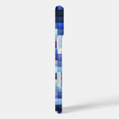 Coques Case-Mate iPhone Jeu vidéo Pixels Carré bleu Motif (Verso / Droite)