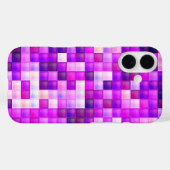 Coques Case-Mate iPhone Jeu vidéo Pixels Carré rose Motif (Verso (horizontal))