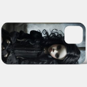 Coques Case-Mate iPhone Jeune fille gothique en noir (Verso (horizontal))