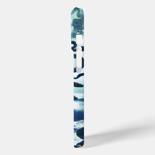 Coques Case-Mate iPhone Jeune jolie méduse par la lune et l'océan (Verso / Gauche)