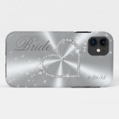 COQUES Case-Mate iPhone JEUNE MARIÉE - COEUR DE DIAMANT SUR LE SATIN (Dos (Horizontal))