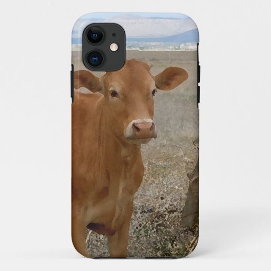 Coques Case-Mate iPhone Jeune vache rouge à génisse (Dos)