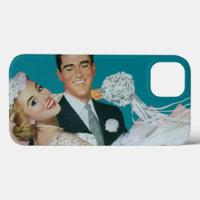 Jeunes mariés de mariage vintage, mariée et mari h