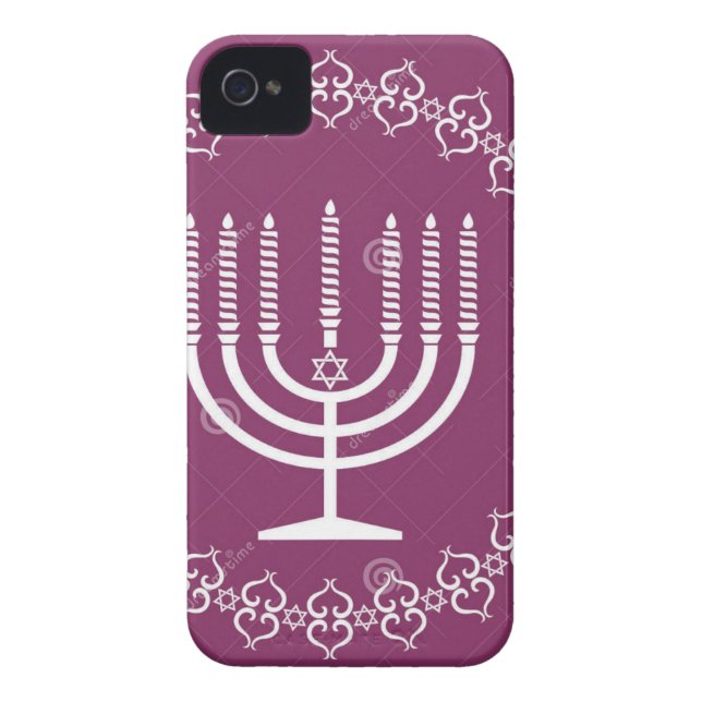 Coques Case-Mate iPhone jewish-menorah-holiday-vector-background-27207795. (Dos)